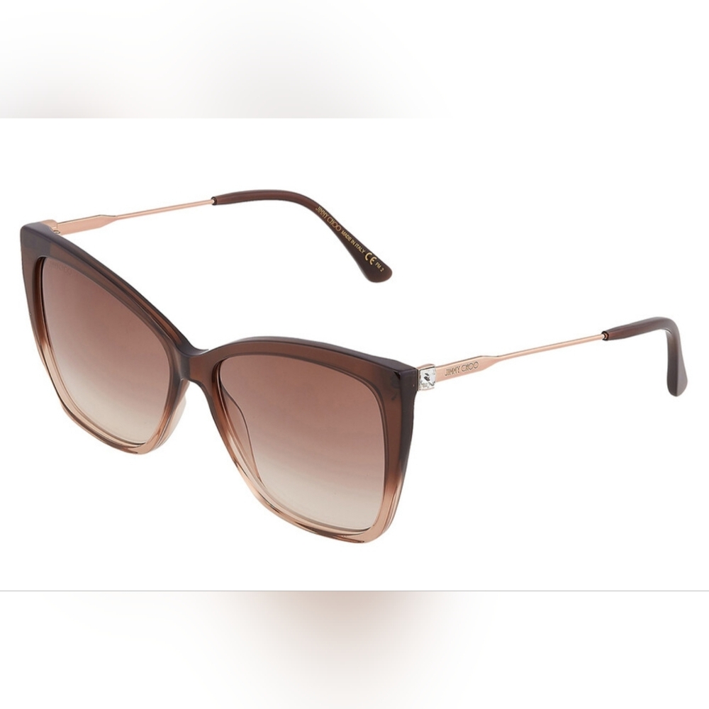 Jimmy Choo Brown Gradient Butterfly Sunglasses SEBA/S 00MYHA 58-15-145 mm New